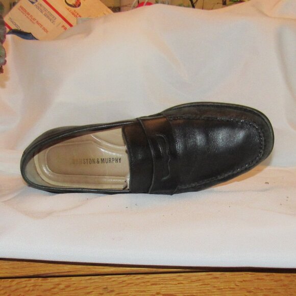 Johnston & Murphy Ainsworth Black Leather Loafers Size 9 M Sheepskin Interior - Picture 6 of 12